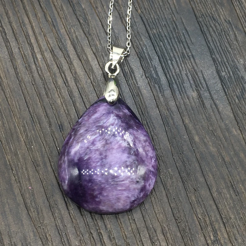 Женский кулон CSJ натуральный Чароит ожерелье для девушек и женщин вечерние