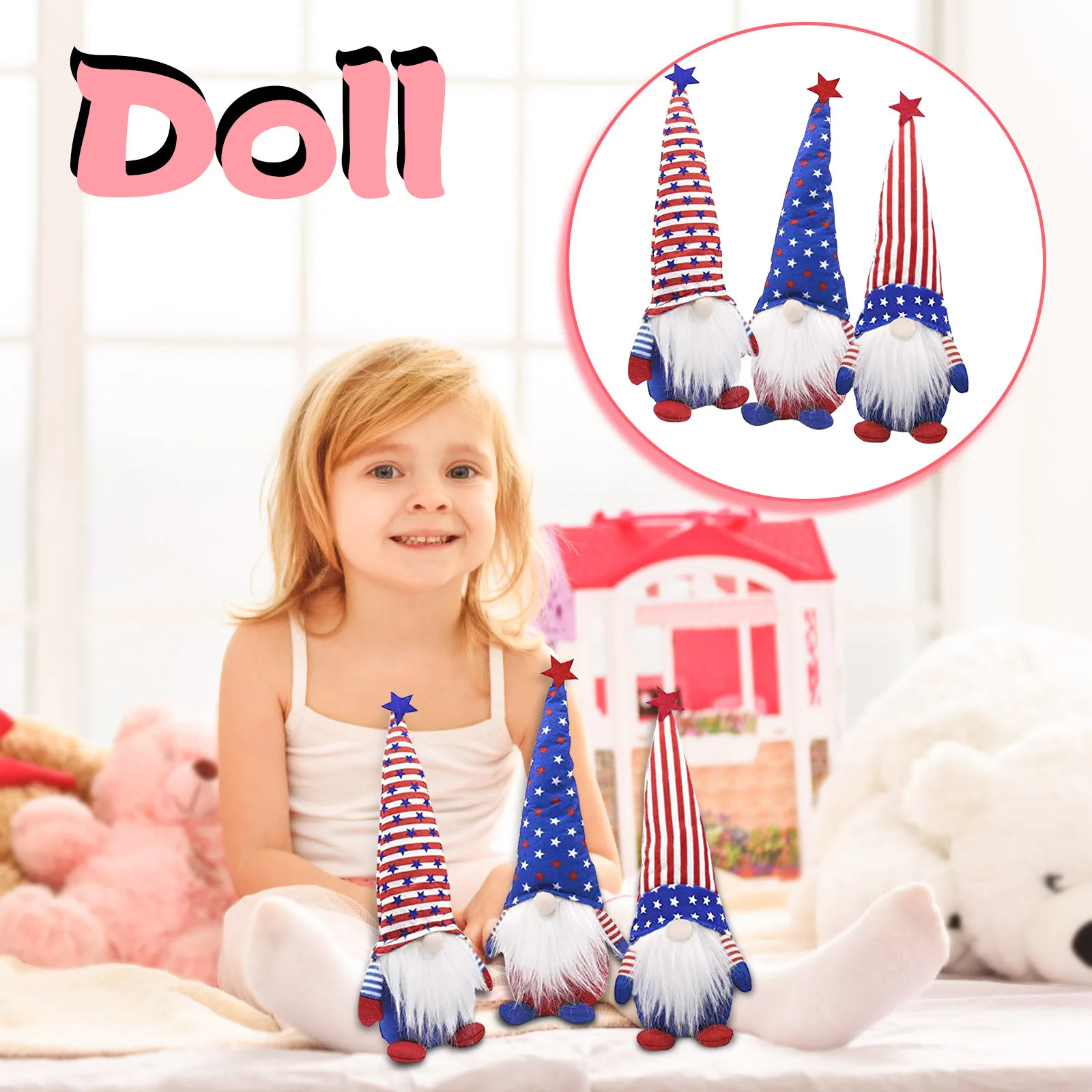 

Faceless Doll Patriotique Gnome Plush Election Decoration Living Room Desktop Decoration Easter Decorations For Home Bunny #Y5
