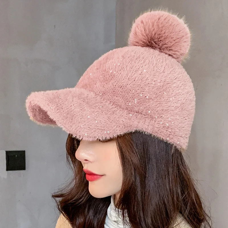 202The new fashion brand high-quality wool baseball cap thick warm solid color ball cap hat men's and women's hat wholesale cap.