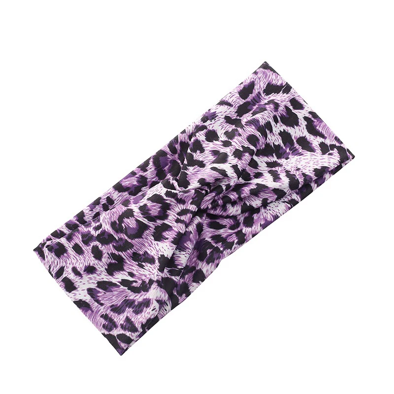 

Fashion Leopard Headband Exaggeration Wide Brim Cross Polyester Headband for Women Gift Elastic Hair Band Hair Accessories