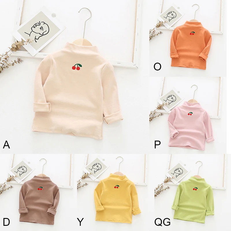 Новинка 2020 года Одежда для девочек ярких цветов Детская водолазка Сезон осень