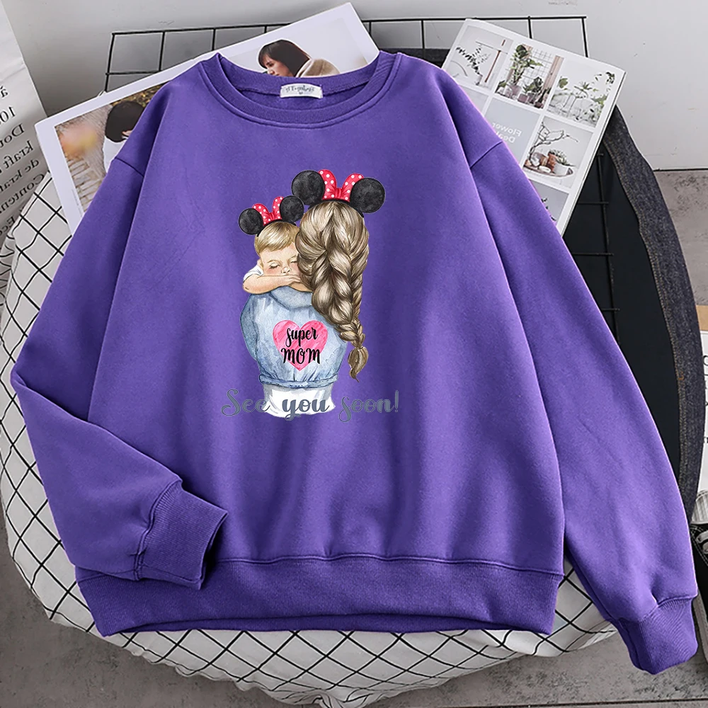

See You Soon Cute Baby Printed Hoodie Unisex Simple High Quality Sweatshirts Autumn Casual Sportswear Street Loose Hoody Female