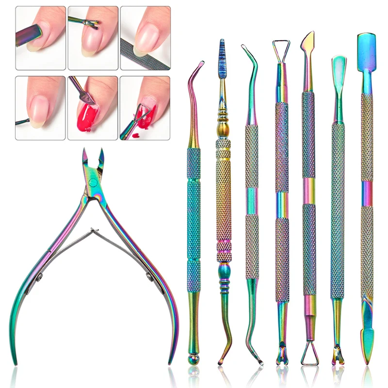 RBAN кусачки для ногтей резак из нержавеющей стали Радужный Пинцет клипер удаления