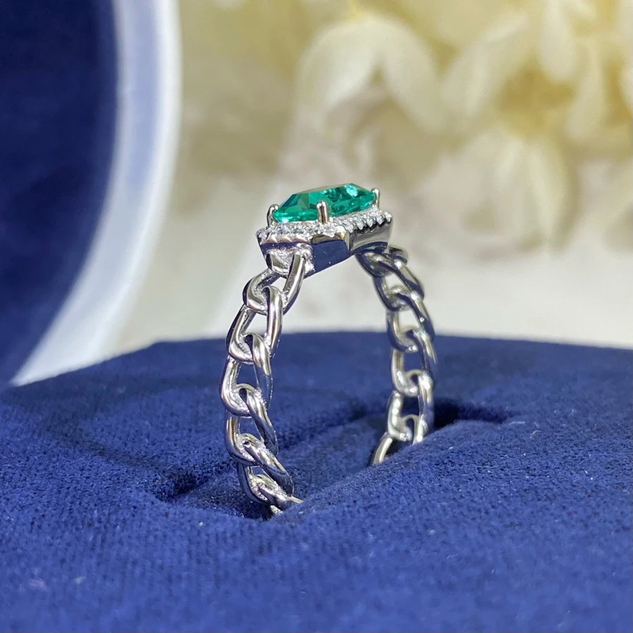 Luomansi 1.5CT турмалиновое кольцо из драгоценных камней квадратное синее с
