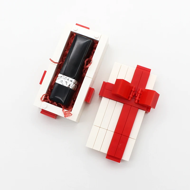 Изысканная коробка для губной помады с маленьким бантом конструктор MOC