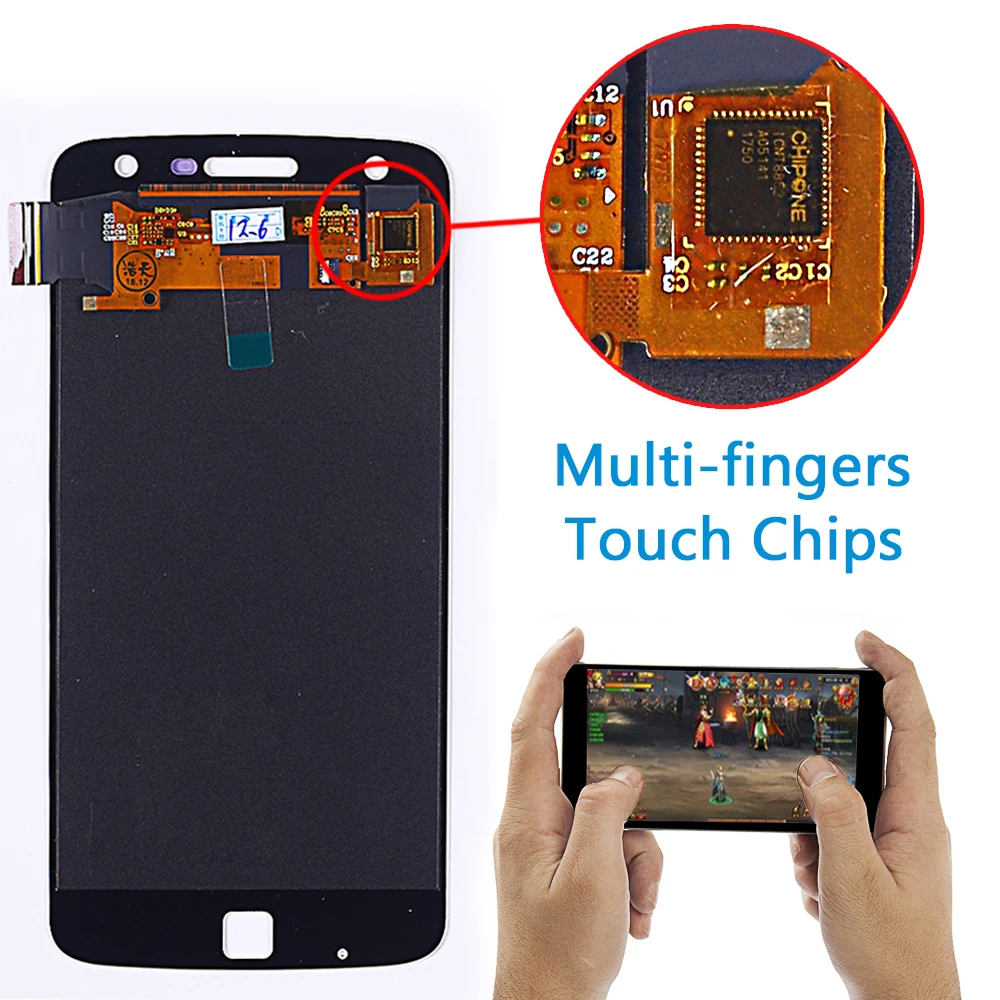 For Motorola Moto Z2 Play XT1710-01 / 07/08/10 5.5 inch LCD Display Touch Screen Digitizer 1920 * 1080 Assembly with Free Tools | Мобильные