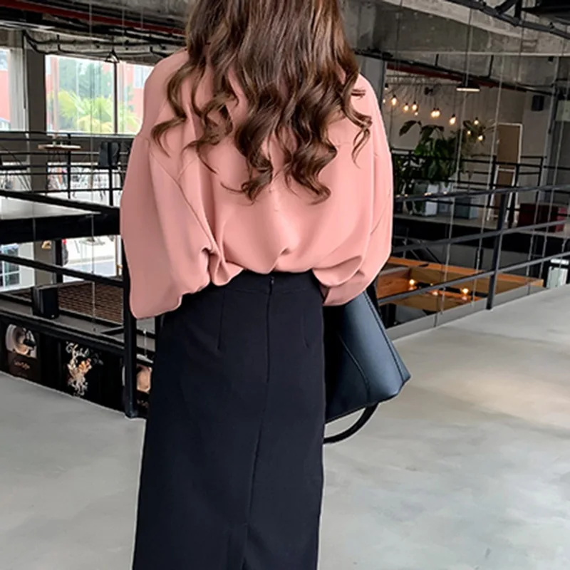 

Women Chiffon Blouse Shirt 2019 Long Sleeve Women Tops Office Ladies Blouse Blusas Wholesale Y5
