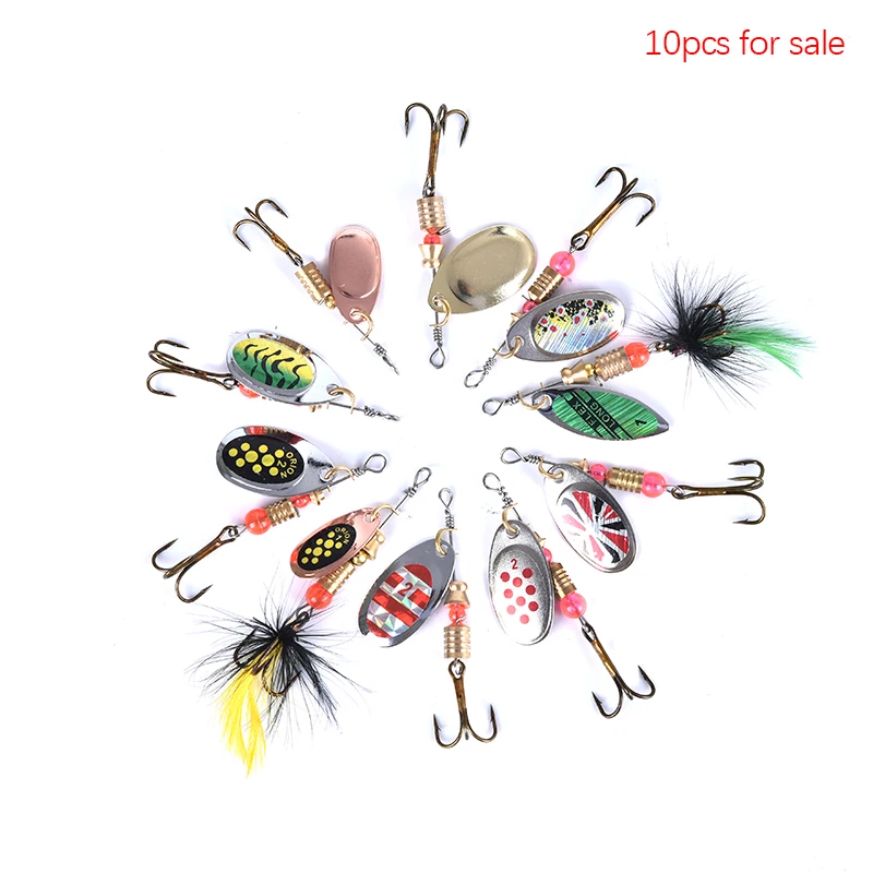 10 шт. разноцветные рыболовные приманки блесна металлическая наживка Спиннербейт