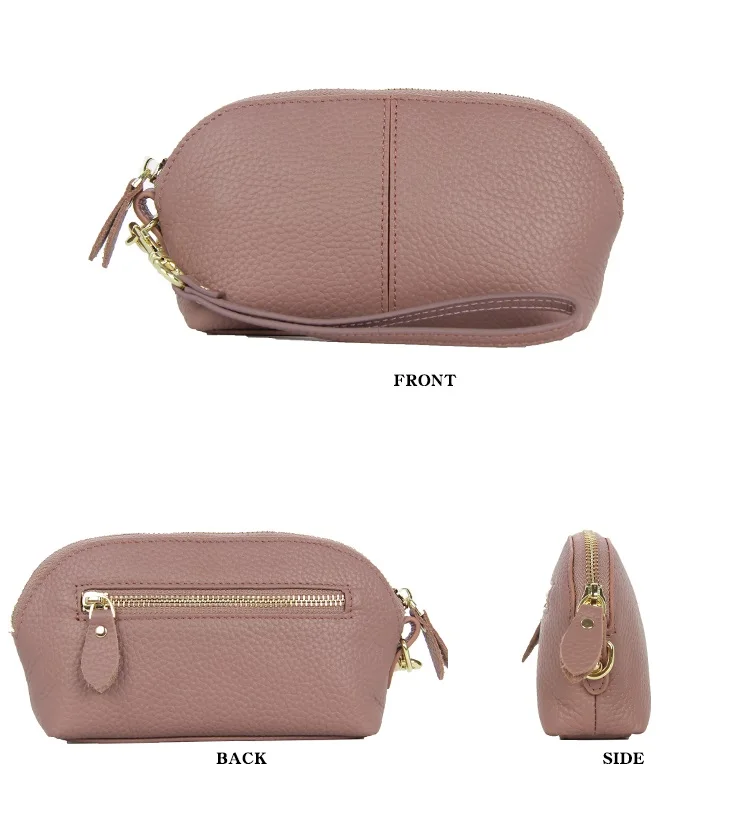 Женский Длинный кошелек из натуральной кожи сумочка на молнии с ремешком