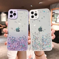 gradient glitter sequins phone case for iphone 13 pro max 12 11 pro max xr xs max 7 8 plus x soft camera protection clear cover