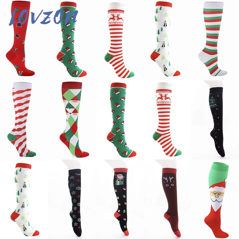 

LOVZON 2021 New Christmas Pressure Stockings Men And Women Long Tube Casual Socks Cute Sexy Fashion Men's Warm Stockings