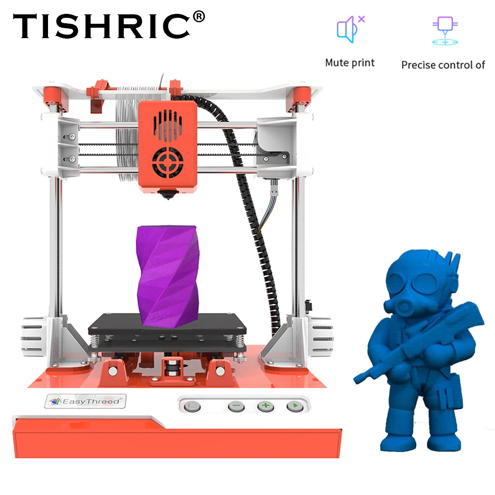 TISHRIC новейший простой 3D-принтер, полностью металлический каркас, высокая точность, детский набор для 3D-принтера DIY Easy Threed, одна клавиша, тихая пинтинг