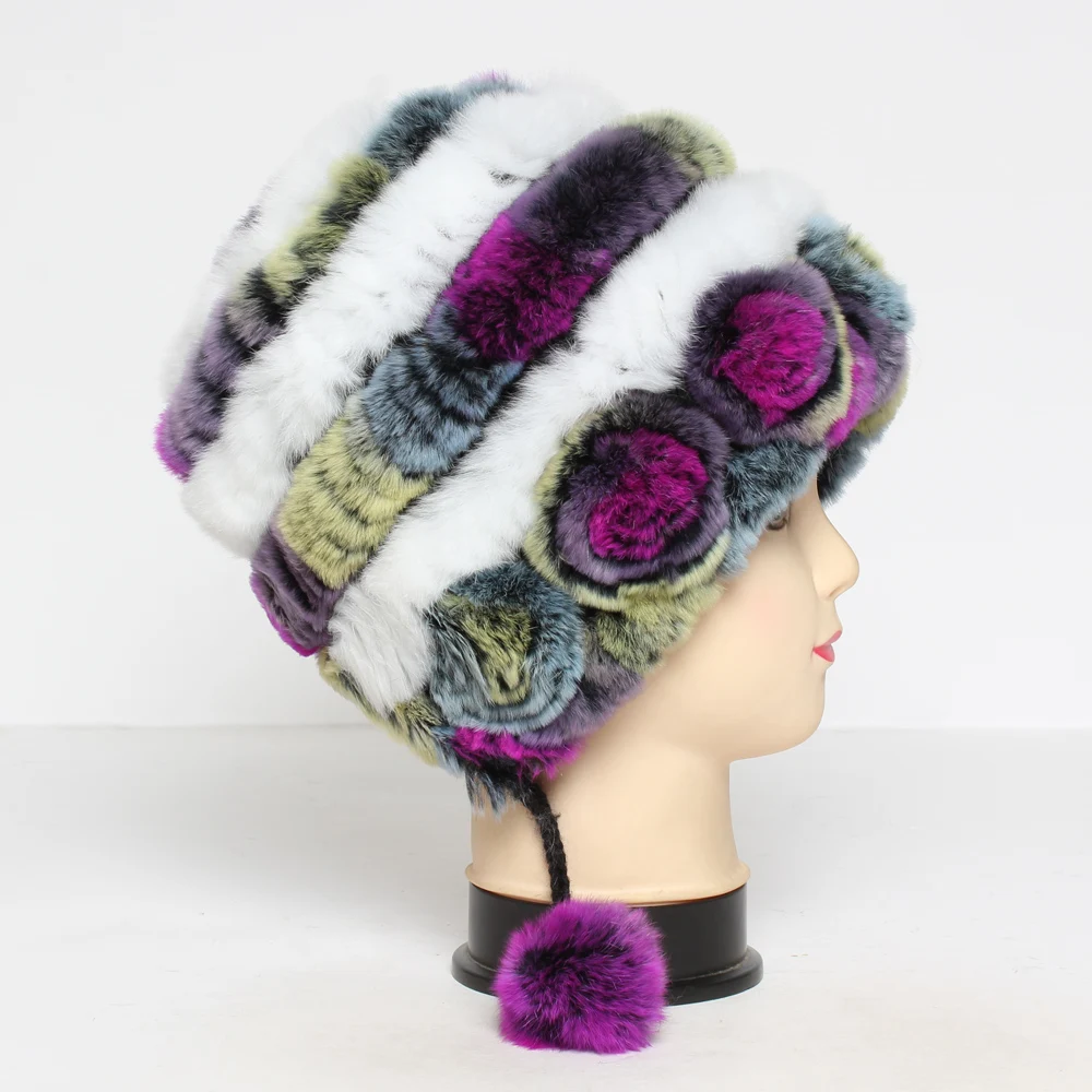 Зимняя женская обувь из натурального кроличьего меха шапка для девушки 100%