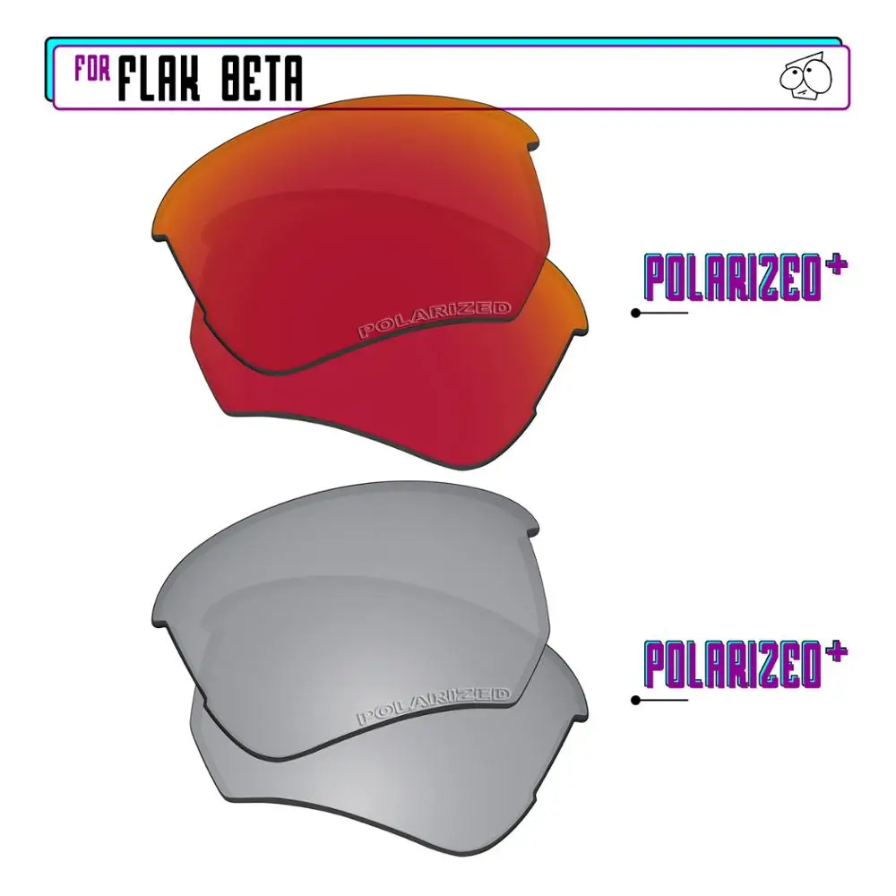 EZReplace Polarized Replacement Lenses for - Oakley Flak Beta Sunglasses - Sir P Plus-RedP Plus