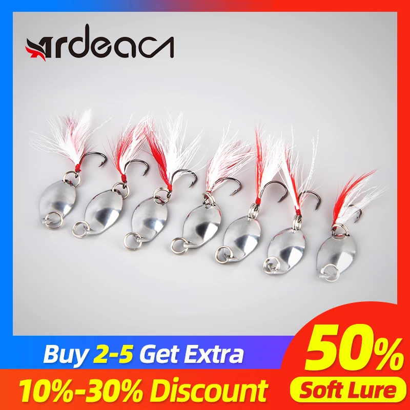 Металлическая рыболовная приманка ложка блёстки Спиннер шум блестка с пером