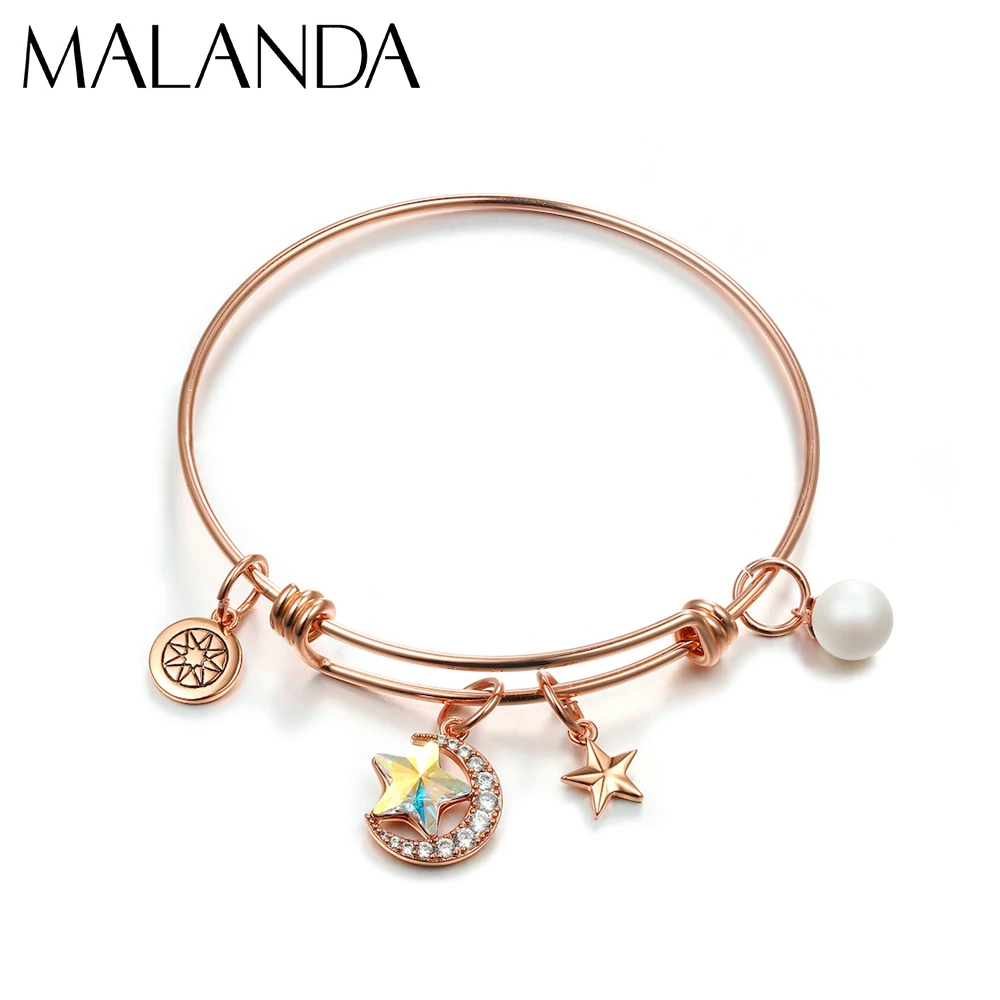 Женский браслет с круглым жемчугом и кристаллами Сваровски|Браслеты| |