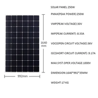 solar panel 250w 30v solar system for home 2000w 2500w 3000w 3500w 4000w 4500w 5000w 220v 110v solar battery charger off grid rv