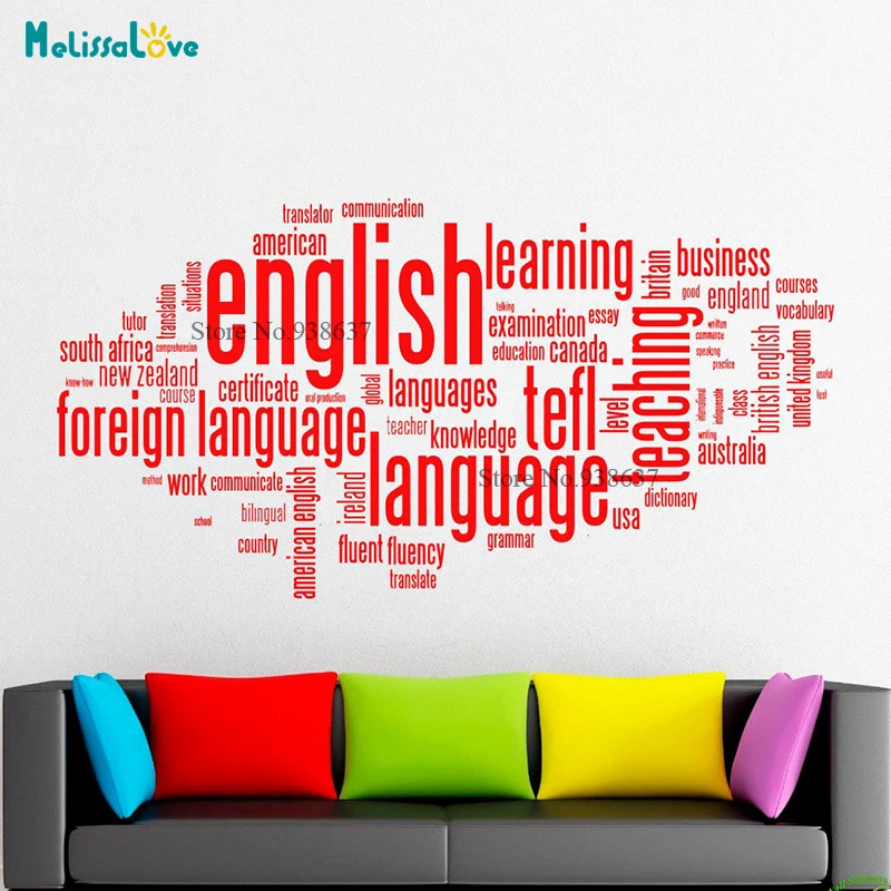 Виниловая наклейка на стену для изучения английского языка классная предложения