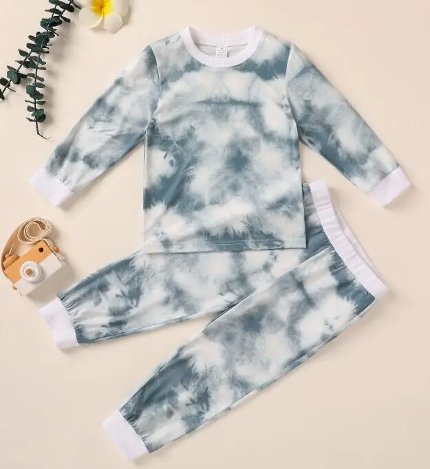 Детские повседневные Костюмы футболка с круглым вырезом и длинными рукавами