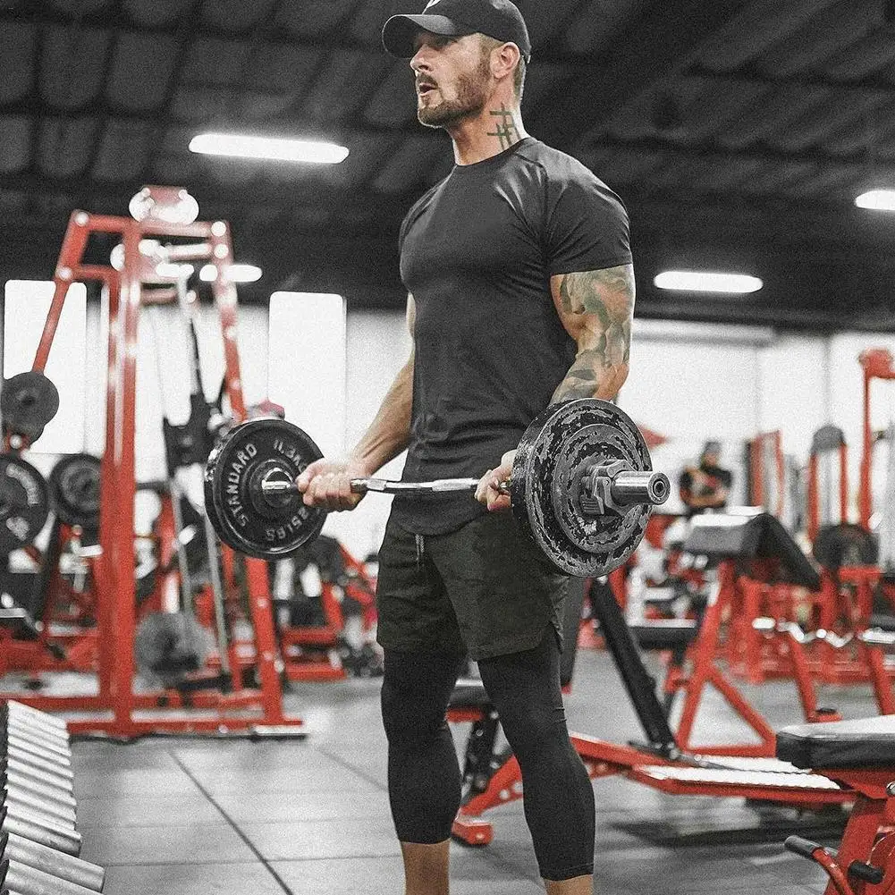 Мужские компрессионные летние быстросохнущие дышащие спортивные шорты для бега