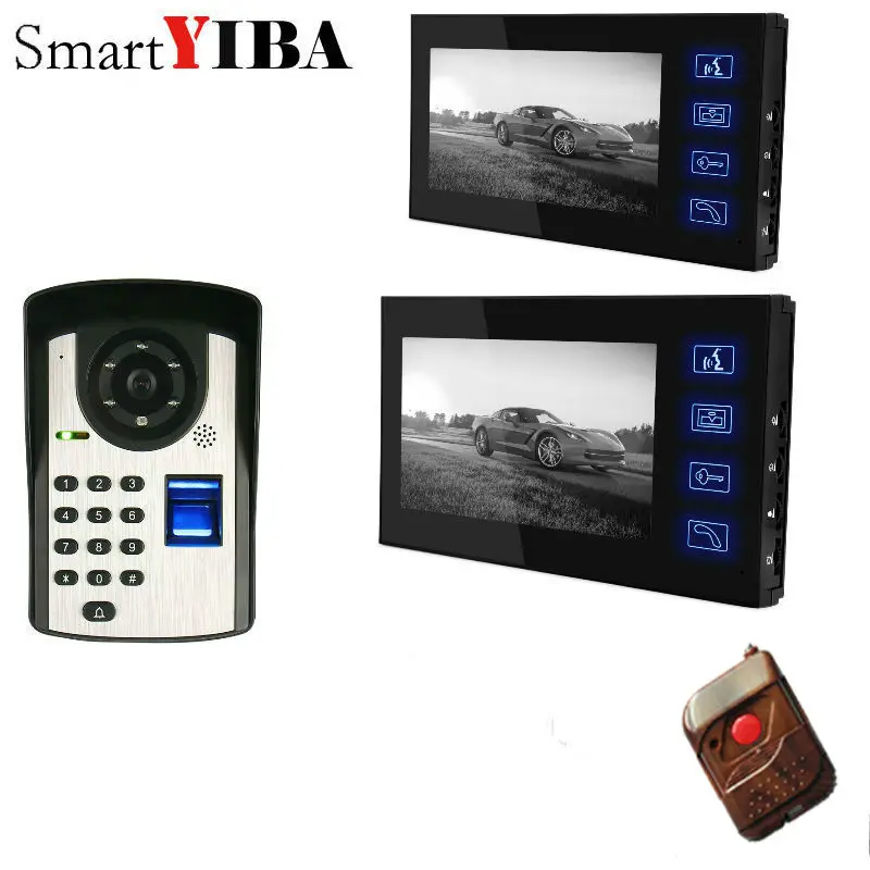 SmartYIBA 2*" TFT отпечаток пальца распознавание пароль видео домофон дверной звонок с ночного видения безопасности CCTV - Цвет: 806FD12