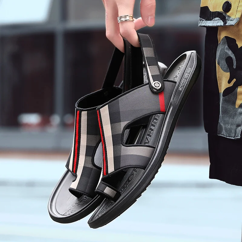 2021 новые мужские летние сандалии Нескользящие пляжные большой Размеры туфли