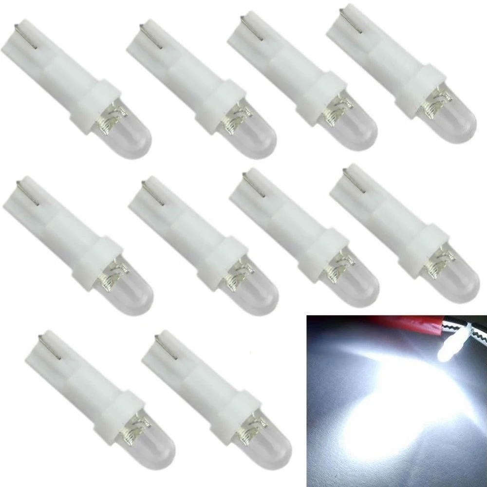 

10 шт., 5 цветов, Автомобильный интерьер T5, Φ 1 SMD DC 12V