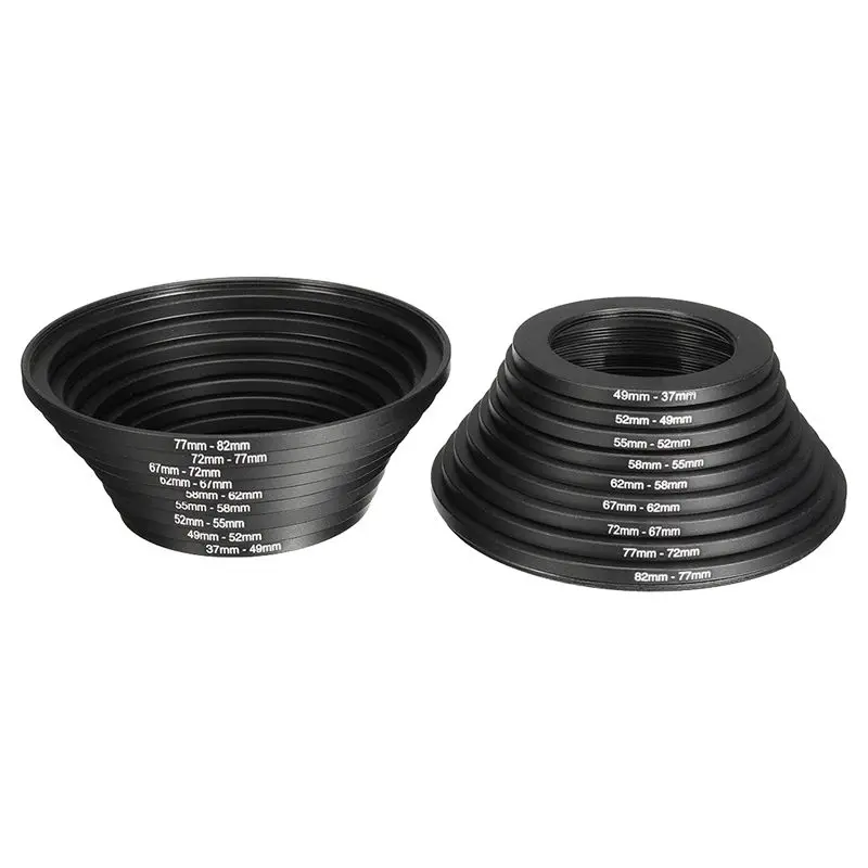 

18Pcs Lens Filter Ring Adapter Step Up Down 37-82mm Set For Canon Nikon Camera