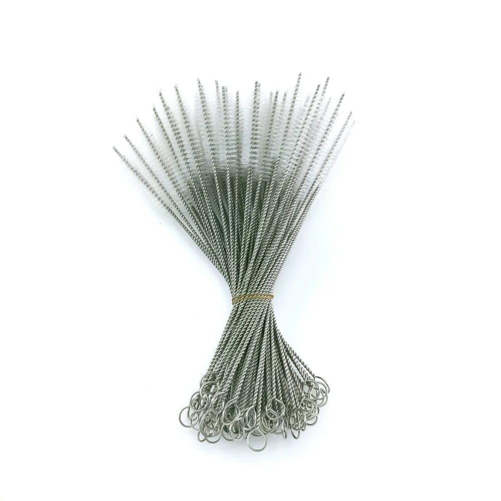

100pcs Stainless Steel Nylon Straw Cleaning Brush Drinking Pipe Tube Cleaner Baby Bottle Brush Cleaning Tools