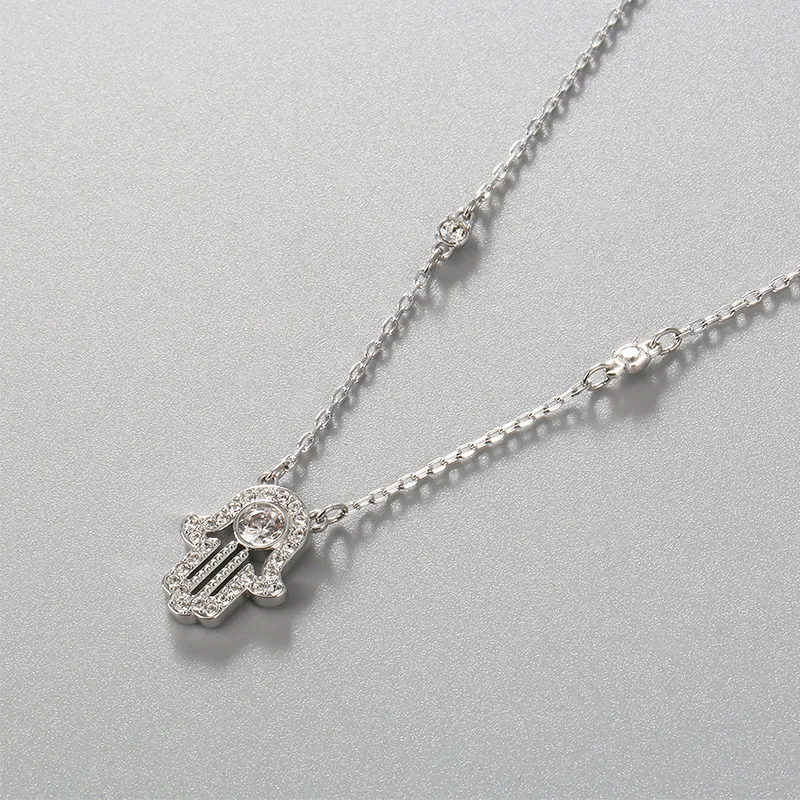 High Quality Good Luck Protection Simple Hamsa Fatima Hand Pendant Chain Necklace Gift Crystal | Украшения и аксессуары