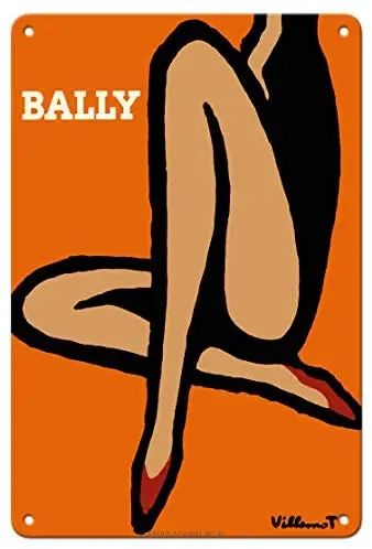 

Bally Shoes Advertising Poster by Bernard Villemot c.1967 Metal Tin Sign