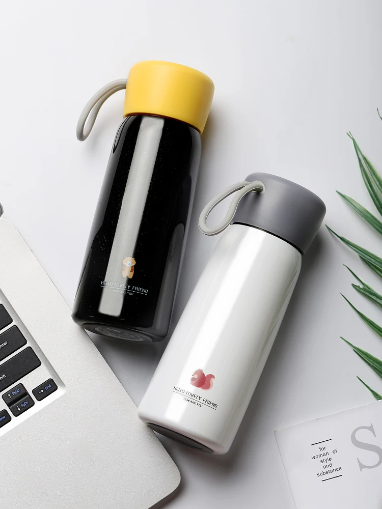 Fresh Korean Stainless Steel Tumbler Mug Coffee Thermos Cup Women Water Simple Students Thermal Bottle 500ML BB50BW | Дом и сад