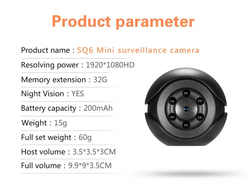 Мини ip-камера HD 1080 P беспроводная Wifi камера наблюдения ночное видение |