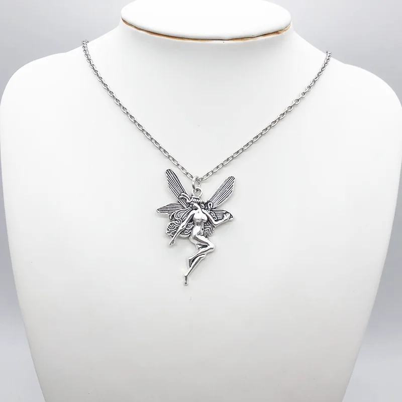 Винтажное модное эффектное ожерелье с подвеской в виде ангела и феи для женщин
