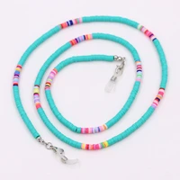 multicolor clay beads string long chain mask strap boho colorful glasses chain summer beach jewelry sunglasses chain