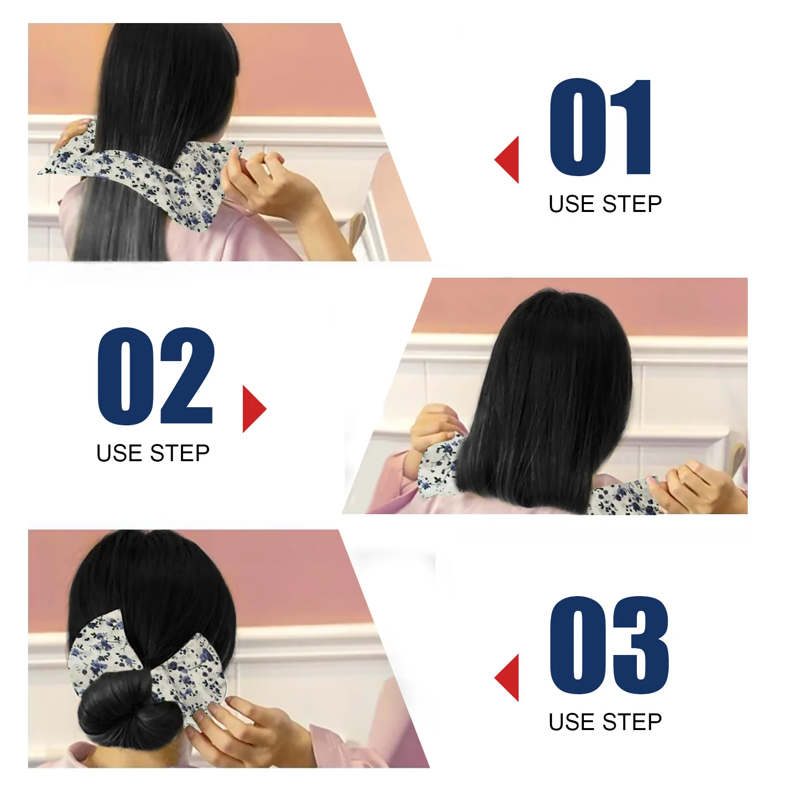 

6 Colors Deft Bun Hair Bands Women Summer Knotted Print Wire Headband French Twist Hairstyle Donut Bun Former Maker Hair Bands