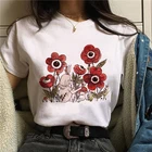 Женская футболка с забавным принтом грибов, летние топы большого размера для девочек, Повседневная футболка в стиле Харадзюку с коротким рукавом, женская одежда