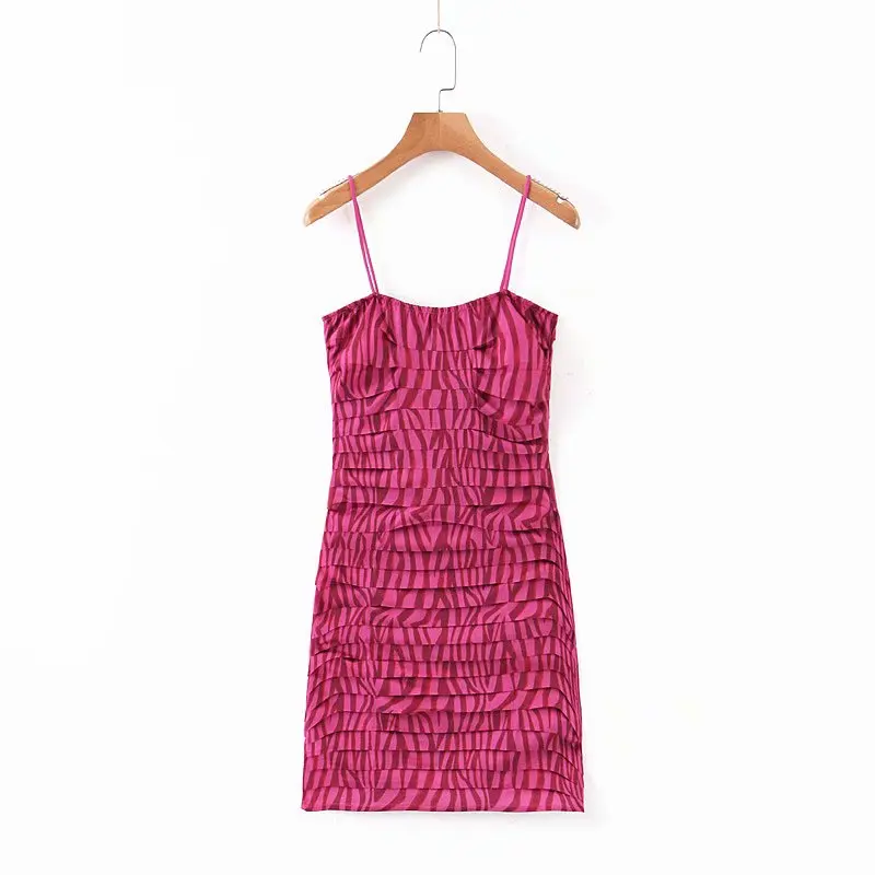 платье женское Винтажные розовые красные женские платья с принтом зебры 2019