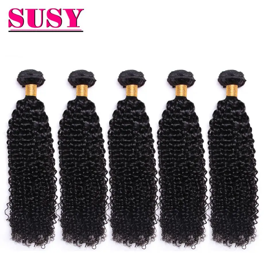 Малазийские кудрявые накладные волосы 10 А 3 пряди человеческие волнистые для