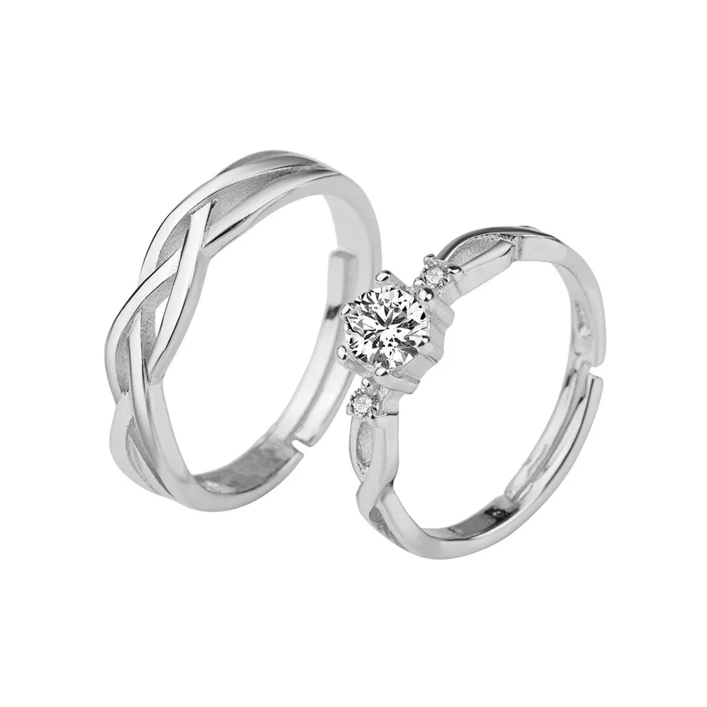 

Couple Rings 30% Sterling Silver Charm For Women Bijoux Engagement Wedding Jewelry anel masculino Ring Lovers DIY Jewelry
