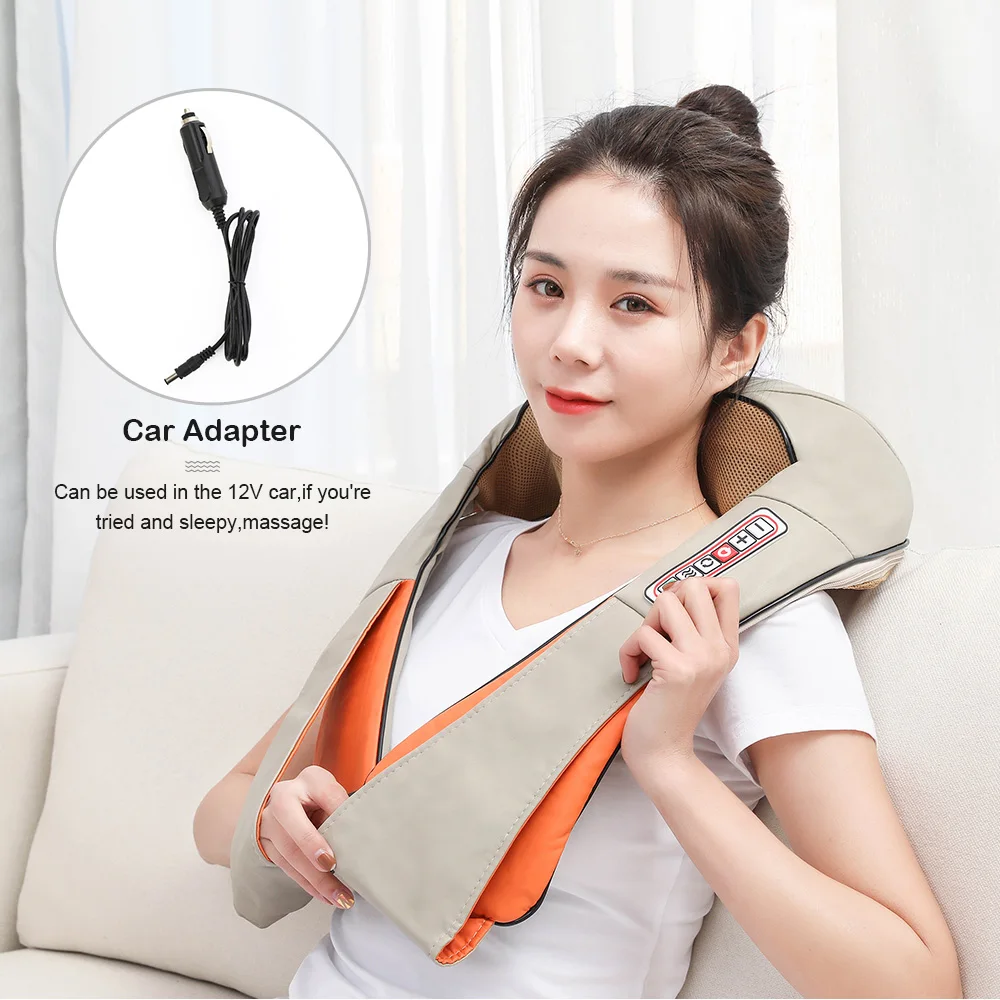 

Electrical Massage Shiatsu Back Shoulder Body Neck Massager Multifunctional Shawl Infrared Heated Kneading Car/Home Massager
