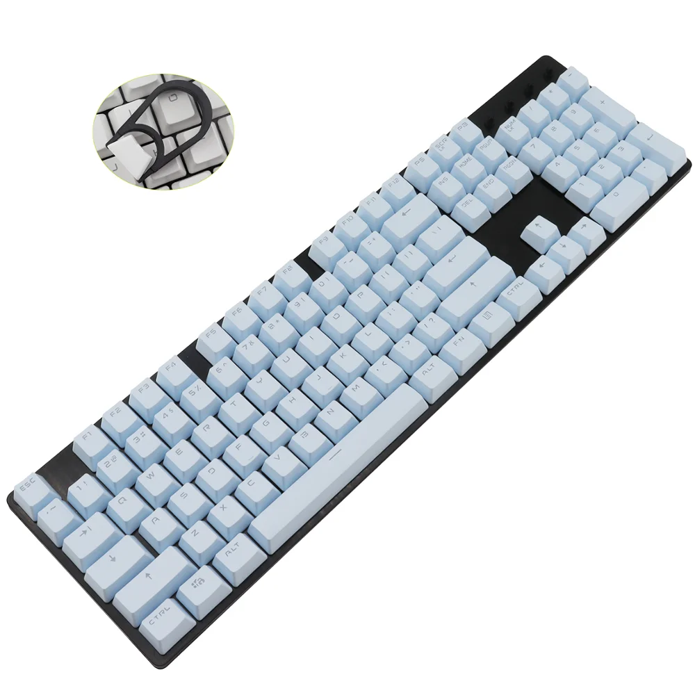 Колпачки для клавиш PBT OEM высокие 87 104 механической клавиатуры прозрачные
