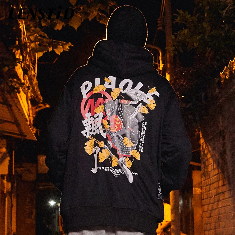 LENSTID 2019 мужской уличная хип хоп объемный пуловер толстовки Японский Женский