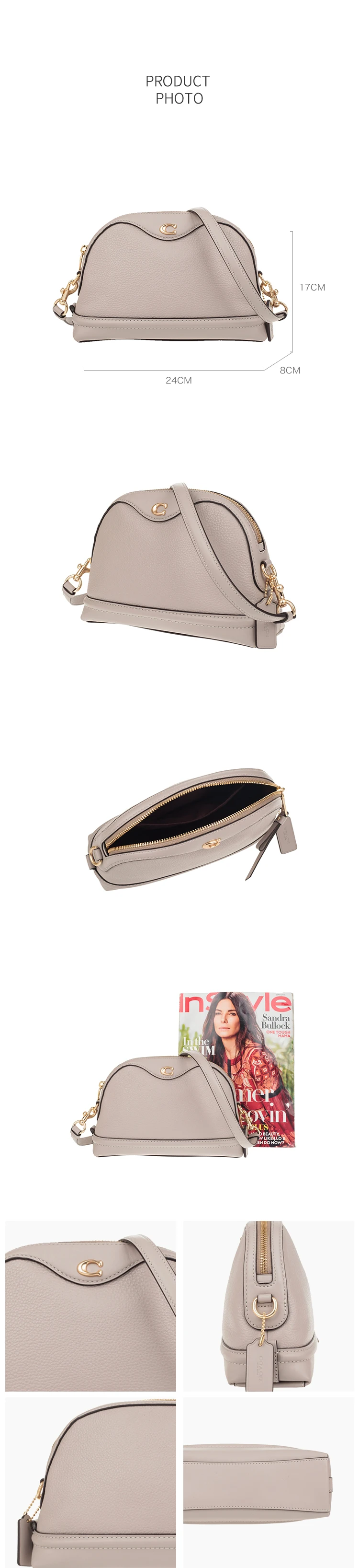 Coach F37863 Ivie сумка-портфель из кожи с галькой