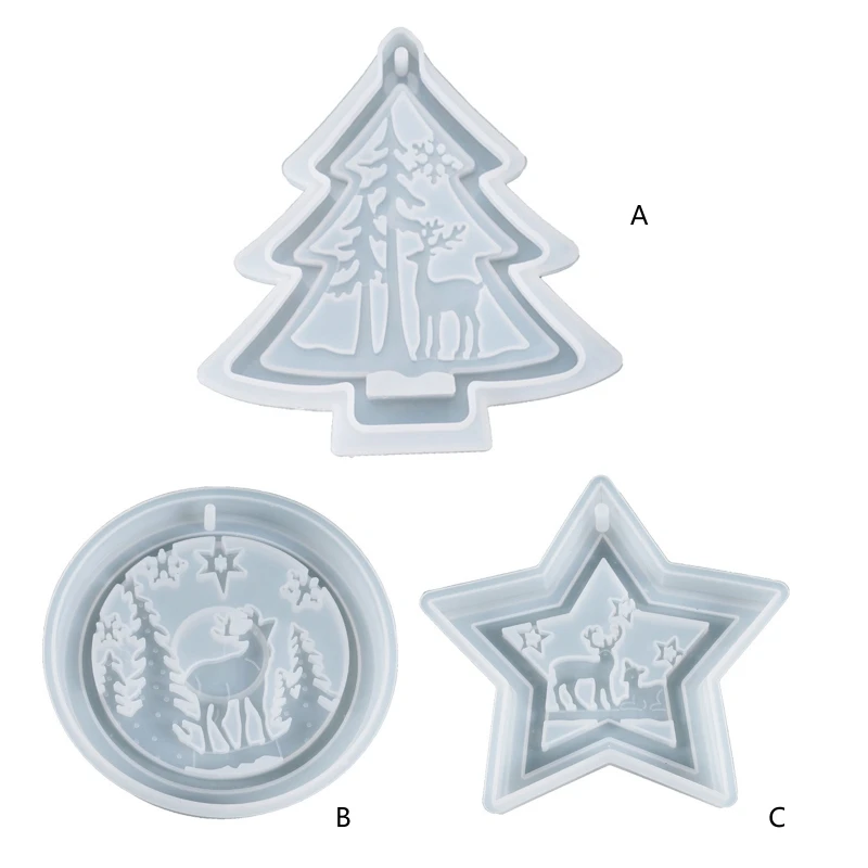 

Crystal Epoxy Resin Mold Christmas Listed Pendant Casting Silicone Mould DIY Crafts Decoration Jewelry Making Tools