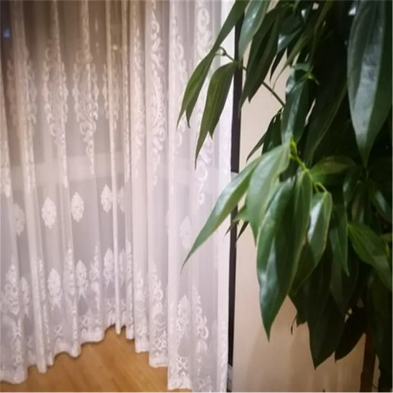 Декоративная бархатная пряжа прозрачные шторы для гостиной европейские белые