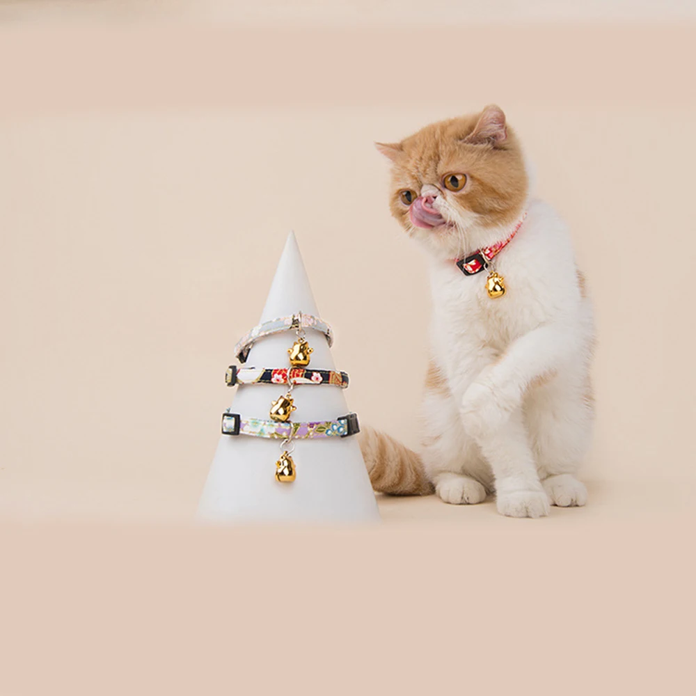 

Japanese Style Cat Collar Safety Breakaway Small Dog Cute Nylon Adjustable For Puppy Kittens Necklace Collar Gato Collier Chien