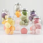 1 Набор, многофункциональный блендер для сухого и влажного макияжа, спонж для нанесения основы под макияж, пудры, румян, блендер с пластиковой коробкой для хранения, косметические инструменты