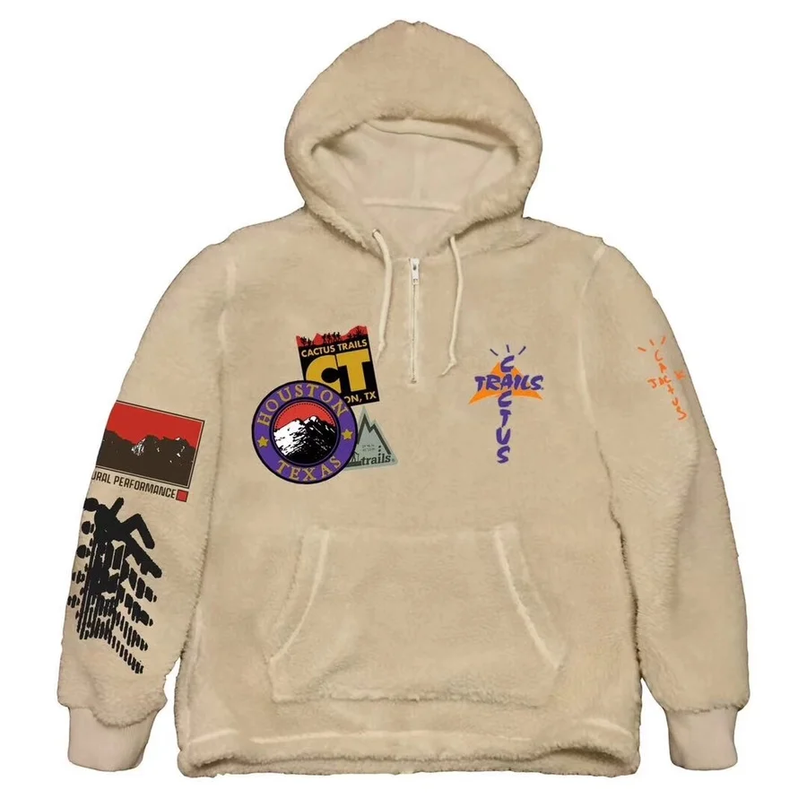 

Lamb Wool FLEECE Travis Scott Cactus Trails Hoodie Men Women Embroidery Cactus Jack Sweatshirts Pullovers