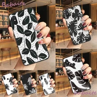 babaite artistic black and white leaves soft silicone tpu phone case for redmi note 8 8pro 8t 6pro redmi 8 7a 6a xiaomi mi 8 9